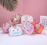 Cute Girls Unicorn Handbag Children Rainbow Color Crossbody Purses And Handbags Princess Girl Cartoon Party Shoulder Bags-PANIUB001
