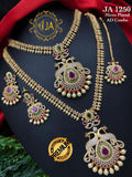 MENAKA, GOLD FINISH BRIDAL JEWELLERY SET FOR WOMEN-ARTNS001M