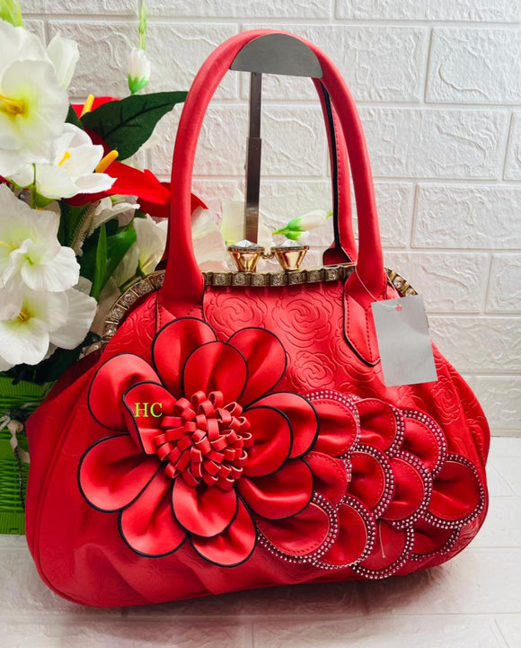 New Designer Stylish Diamond Flower Wedding Hand Bags for Women-TWINHB001