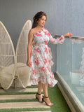 TRENDY FANCY CHIFFON FLORAL DRESS FOR GIRLS-KAWD001