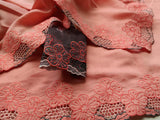 Cutwork on Linen Silk Saree paired with Digital Printed Organza Blouse Piece with Cutwork-KIAP001