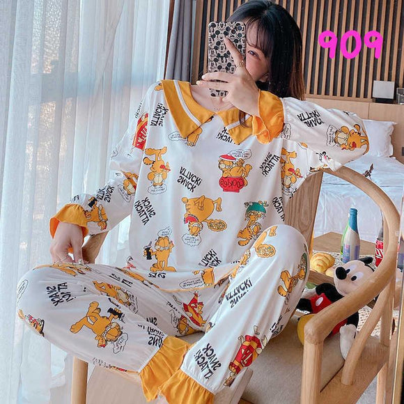 YELLOW TRENDY 2 PIECE COTTON NIGHT SUITS FOR WOMEN-SHOSNS001Y