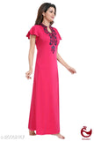 COTTON EMBROIDERED NIGHTY FOR WOMEN-SANWANW001