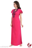 COTTON EMBROIDERED NIGHTY FOR WOMEN-SANWANW001