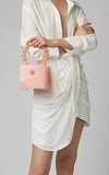 PINK  LUXURIOUS RESIN CUBICAL CLUTCH BAG  WITH PEARL HANDLE-JCRCC001P