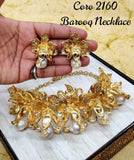 NILOFAR,GOLD FINISH BAROQUE NECKLACE SET FOR WOMEN-GANNBNS001