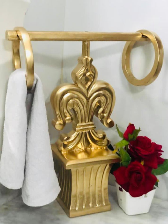 New launch Wooden towel holder with foil work-GANNTH001