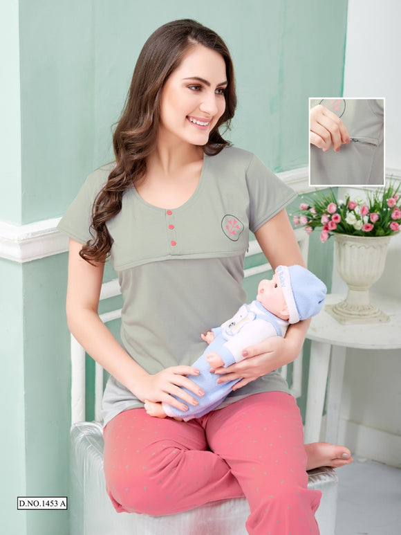 Maternity Nightwear O Baby Feeding Night Suit ELEGANT ITALIAN
