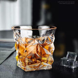 SET OF 6 , SMART DECOR DIAMOND DESIGN CRYSTAL CUT SCOTCH GLASS-SKDSGS001