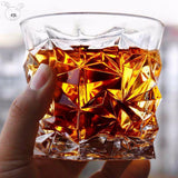 SET OF 6 , SMART DECOR DIAMOND DESIGN CRYSTAL CUT SCOTCH GLASS-SKDSGS001