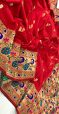 RAJYOG EXCLUSIVE RED PAITHNI SILK SAREE FOR WOMEN-OMPS001