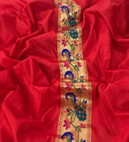 RAJYOG EXCLUSIVE RED PAITHNI SILK SAREE FOR WOMEN-OMPS001