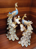 PAIR OF 2 , BEAUTIFUL PEACOCKS TABLE DECOR-MOMPD001