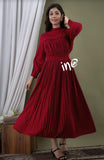 EXCLUSVE COTTON LYCRA FLAIRED DESIGNER GOWN DRESS FOR WOMEN-FOFDW001