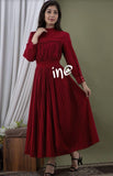 EXCLUSVE COTTON LYCRA FLAIRED DESIGNER GOWN DRESS FOR WOMEN-FOFDW001