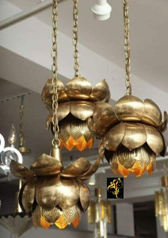 GOLDEN LOTUS , HANGING METAL LAMP -MOEBL001
