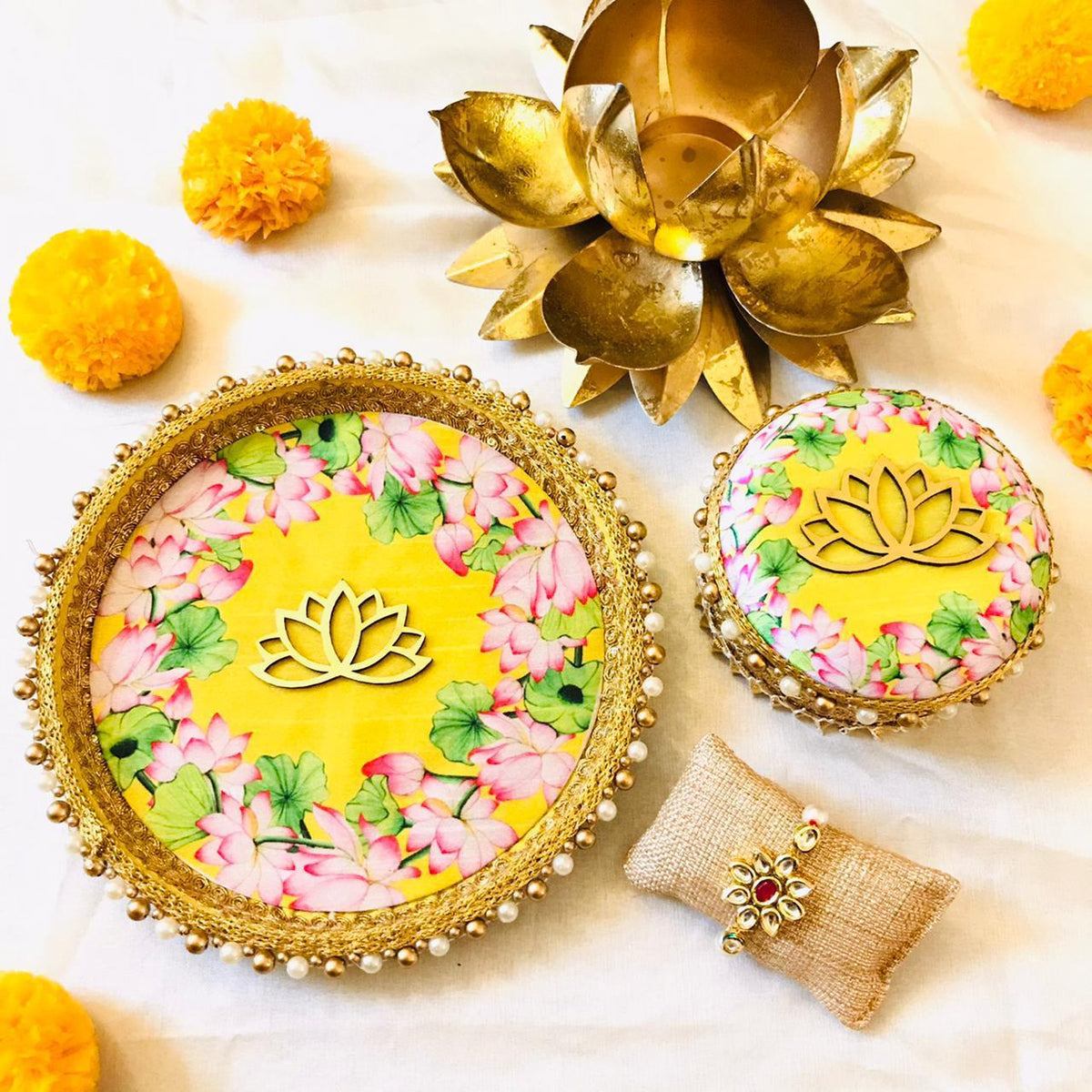 Lotus Rakshabandhan thaali and Sweet Box collection along with Kundan ...