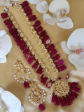 ANJALI, LONG MEENAKARI KUNDAN NECKLACE SET FOR WOMEN-MNS001