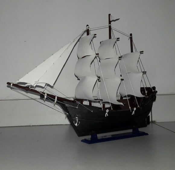 BLACK MULTIWOOD OLD SHIP OR BARQUE  MODEL -BEYB001
