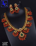 CHANDANA, PAGADAM GUTTAPUSALU MATTE GOLD FINISH NECKLACE SET FOR WOMEN -SAYDNSPG001