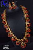 LONG CHANDANA, PAGADAM GUTTAPUSALU MATTE GOLD FINISH LONG NECKLACE SET FOR WOMEN -SAYDNSPG001L