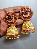 MAITREYEE, ONE GRAM GOLD PLATED PEACOCK JHUMKA FOR WOMEN -MOEPJ001