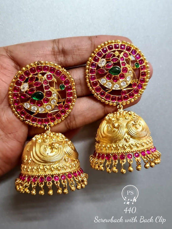 Gold Finished Long Jhumka Earrings in Sterling Silver ER 000 – Deccan  Jewelry