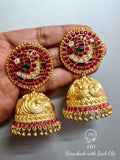 MAITREYEE, ONE GRAM GOLD PLATED PEACOCK JHUMKA FOR WOMEN -MOEPJ001