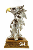 MIGHTY EAGLE BUST ON RESIN STAND TABLE DECOR-GANNETD001