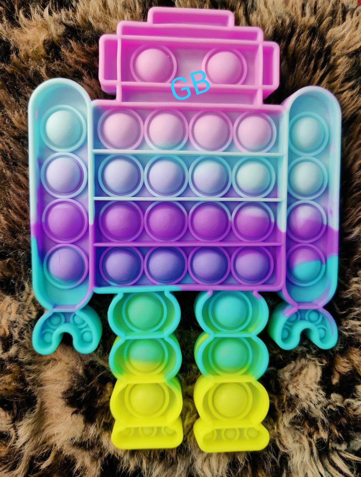 SET OF UNICORN AND ROBOT PUSH POP IT UP BUUBLE FIDGET RAINBOW TOYS FOR  KIDS-SKDTK001