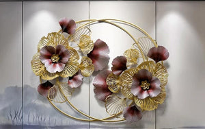 THE GOLDEN LEAVES AND FLOWERS WALL DECOR-MOEWDG001