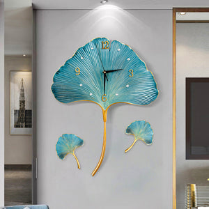 THE BLUE LILY  WALL DECOR WITH CLOCK -MOEWDG001BL