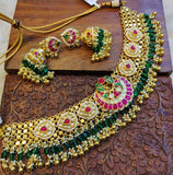 SATYAVRATA, TRADITIONAL DESIGN HEAVY KUNDAN NECKLACE SET FOR WOMEN-LRKNS001