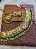 SATYAVRATA, TRADITIONAL DESIGN HEAVY KUNDAN NECKLACE SET FOR WOMEN-LRKNS001