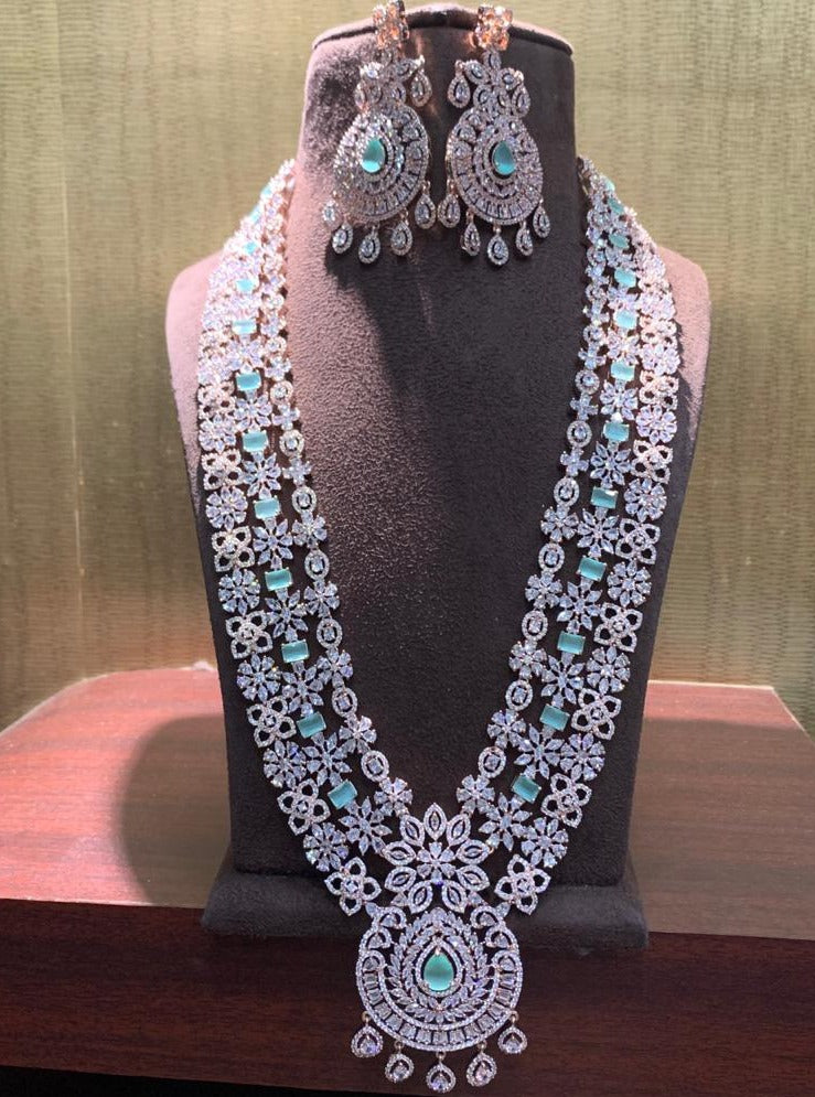 Bridal Jewelry Platinum Jewelry Set KAJOL PLATINUM FINISH