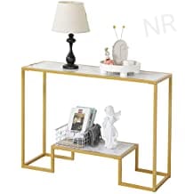 ELEGANT WHITE MARBLE CONSOLE TABLE -GANNWBCT001