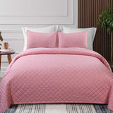 VIOLETS ,PINK QUILTED BECOVER WITH PILLOW SET -PREETQBC001P