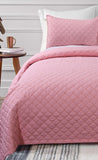 VIOLETS ,PINK QUILTED BECOVER WITH PILLOW SET -PREETQBC001P