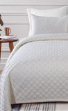 VIOLETS ,WHITE  QUILTED BECOVER WITH PILLOW SET -PREETQBC001W