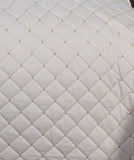 VIOLETS ,WHITE  QUILTED BECOVER WITH PILLOW SET -PREETQBC001W