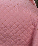 VIOLETS ,PINK QUILTED BECOVER WITH PILLOW SET -PREETQBC001P