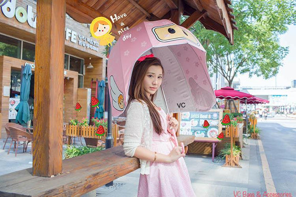 STYLISH PINK COLOR HELMET UMBRELLA FOR KIDS AS WELL AS ADULTS-SKDHU001P