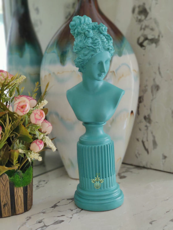BEAUTIFUL BLUE DIANA, THE HUNTRESS STATUE FOR TABLE DECOR-SKDDH001