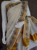 CROSS STITCH EMBROIDERED SETTUMUNDU FOR WOMEN-KIASMCZ001