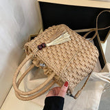 STYLISH RATTAN BEACH HANDBAG FOR WOMEN-PALBHB001