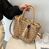 STYLISH RATTAN BEACH HANDBAG FOR WOMEN-PALBHB001
