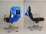 BLUE VINTAGE VESPA REPURPOSED TO SLEEK MODERN OFFICE CHAIR-ANUBOC001BL