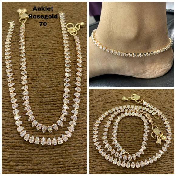 MADHURI ELEGANT ROSE GOLD FINISH ANKLETS FOR WOMEN-MOEAM001