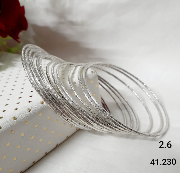 925 PURE SILVER BANGLES (SET OF 12 ) -ANUBSB001