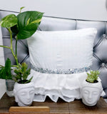 SET OF 2 , WHITE RUFFLE CUSHION COVERS-PANIWRCC001